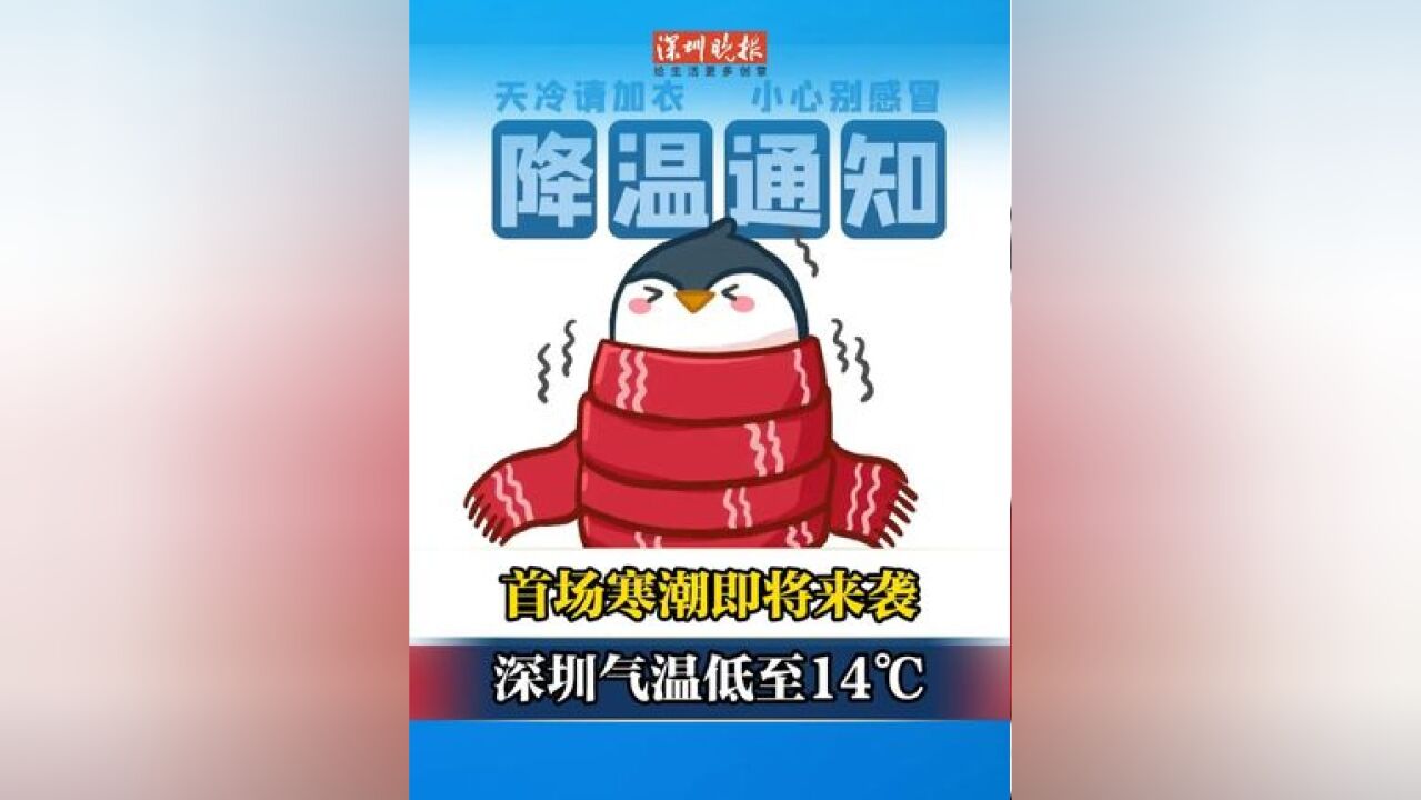 首场寒潮即将来袭 深圳气温低至14℃