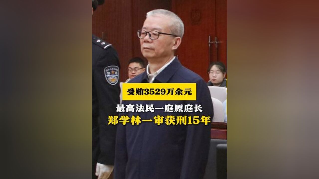 受贿3529万余元!最高法民一庭原庭长郑学林一审获刑15年