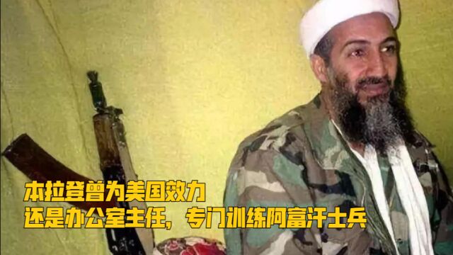 本拉登曾为美国效力,还是办公室主任,专门训练阿富汗士兵