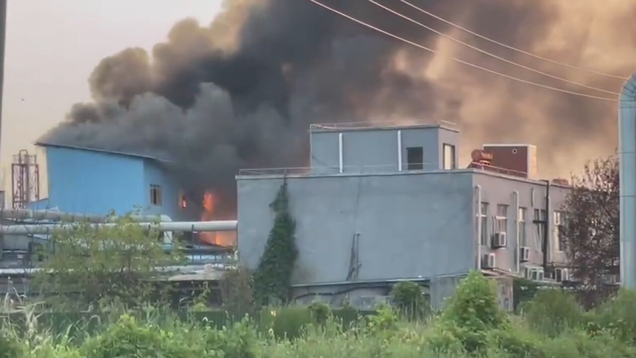 山东巨野一化工厂突发火灾,浓烟冲天数公里外可见 伴有零星巨响