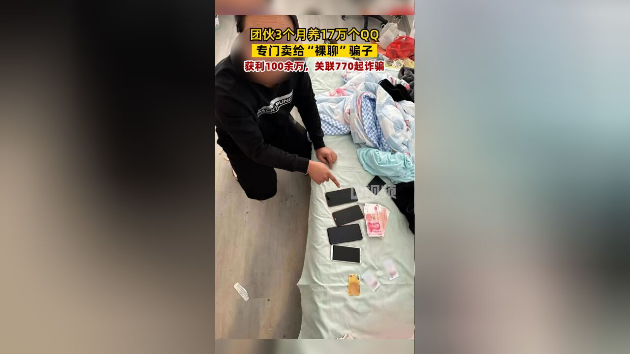 竖版犯罪团伙3个月养17万个QQ :专门卖给裸聊骗子,获利100余万