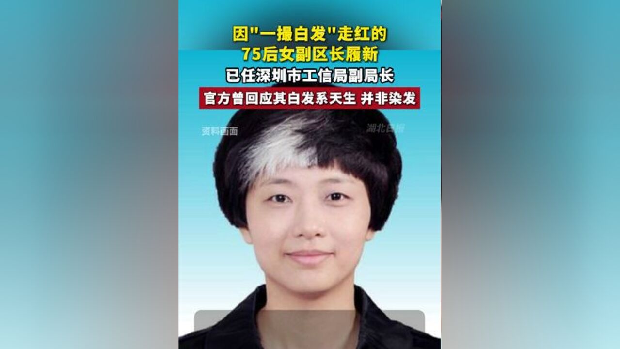 因“一撮白发”走红的75后女副区长履新,官方曾回应其白发系天生,并非染发