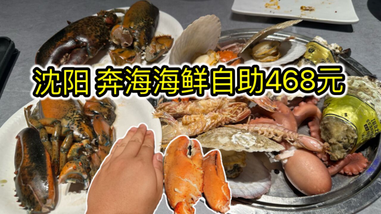 沈阳奔海468元海鲜自助,鲜活波龙现开榴莲不限量,回家前再吃顿好的!