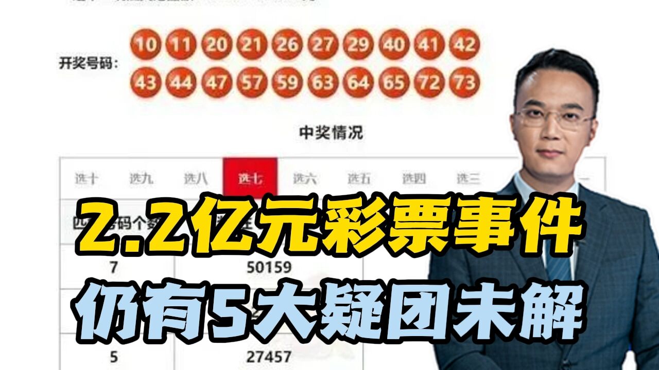 2.2亿元彩票事件,仍有5大疑团未解