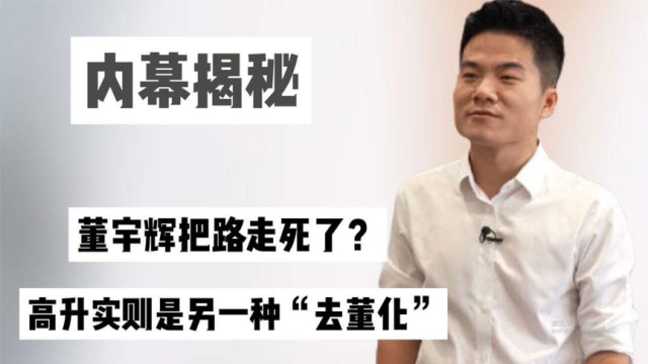 董宇辉把路走死了?看似高升成为高级合伙人,实则是悲剧的开始!