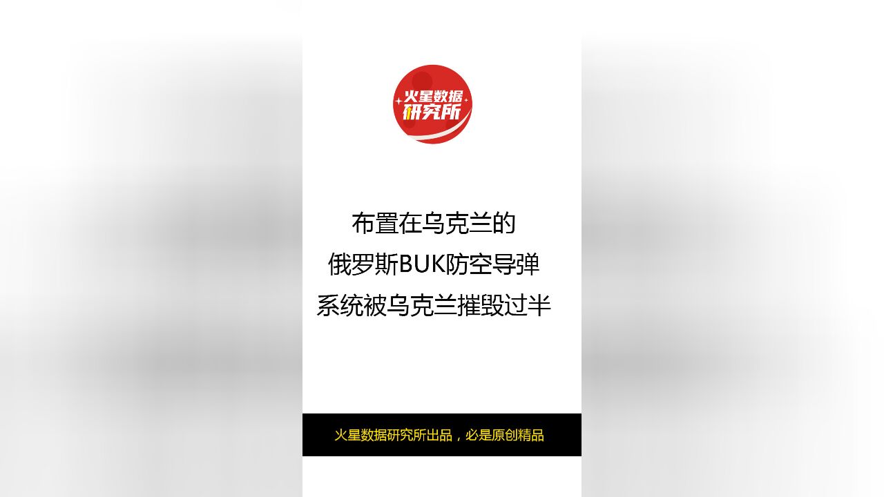 布置在乌克兰的俄罗斯BUK防空导弹系统被乌克兰摧毁过半