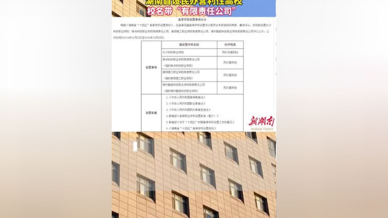 湖南或迎4所新高校3所以公司命名