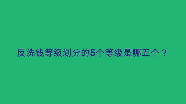 反洗钱等级划分的5个等级是哪五个?