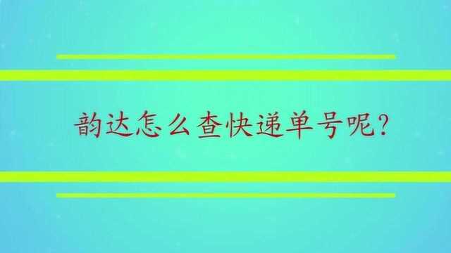 韵达怎么查快递单号呢?