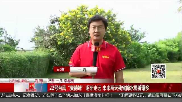 22号台风“麦德姆”逐渐走远 未来两天我省降水显著增多