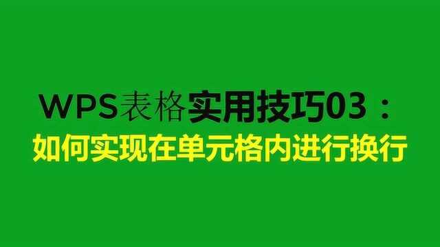 WPS表格如何实现在单元格内进行换行,你会吗?