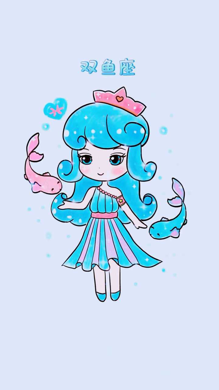 可爱简笔画，画十二星座公主_腾讯视频