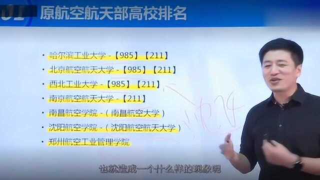 张雪峰:原航空航天部高校的排名,让你了如指掌