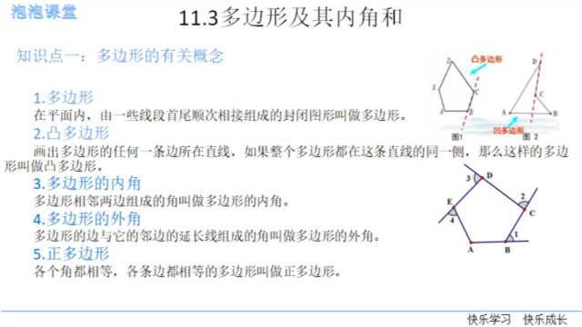 11.3多边形及其内角和知识点(八年级上册数学)