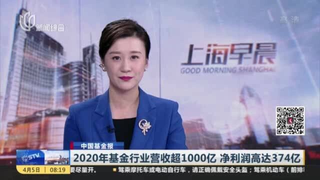 2020年基金行业营收超1000亿 净利润高达374亿