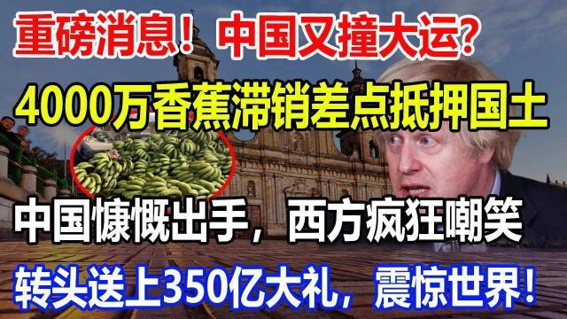 中国又撞大运?这国4000万香蕉滞销差点抵押国土!中国慷慨出手,西方疯狂嘲笑!一年后送350亿大礼,全世界傻了!