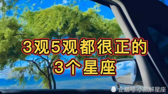 三观与五官都很正的3个星座