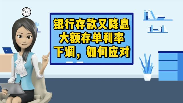 银行存款又降息了,大额存单的利率下调,应如何应对