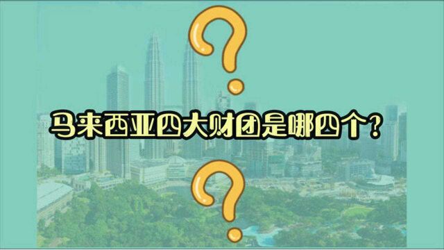 马来西亚四大财团分别是谁?一个视频告诉你