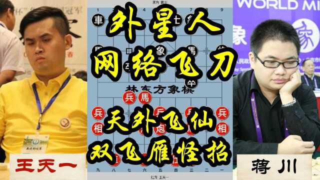 巅峰王天一,包揽各大赛事冠军,外星人双飞雁网络飞刀击溃蒋川