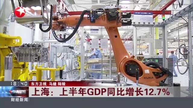 上海:上半年GDP同比增长12.7%