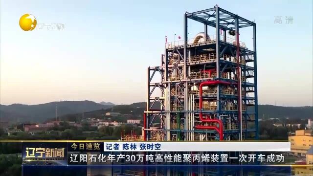 辽阳石化年产30万吨高性能聚丙烯装置一次开车成功