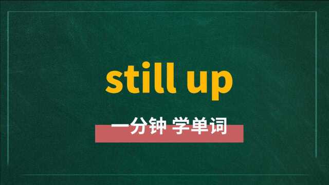 一分钟一词汇,短语still up你知道它是什么意思吗