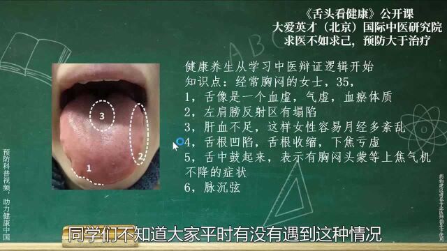 舌象分析:经常胸闷,头晕,舌根凹陷,气虚的舌象讲解