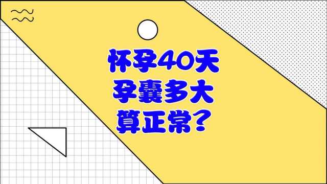 怀孕40天孕囊多大算正常?需要注意什么?医生一一告诉你