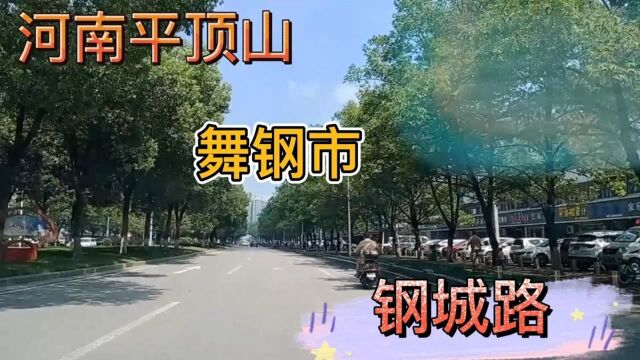 河南平顶山舞钢市:绿树成荫,钢城路!