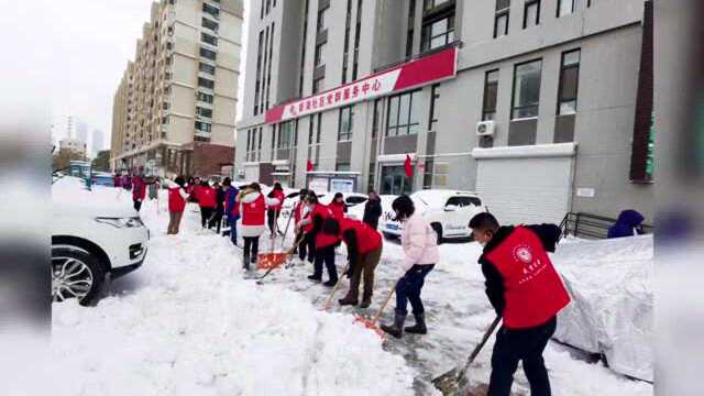 寒风中最美风景线!铁西区三千“志愿红”顶寒风铲冰雪