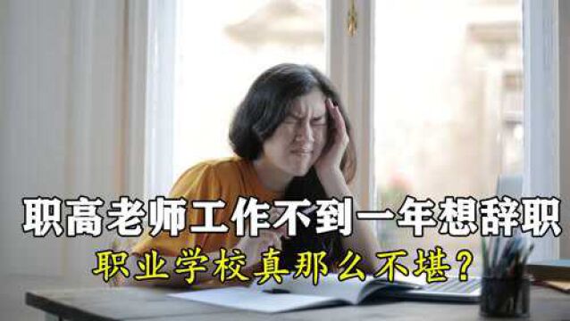 职高老师工作不到一年决定辞职,职高真那么不堪?过来人现身说法