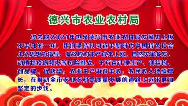 【新春团拜】德兴市农业农村局全体干部职工向全市人民拜年!