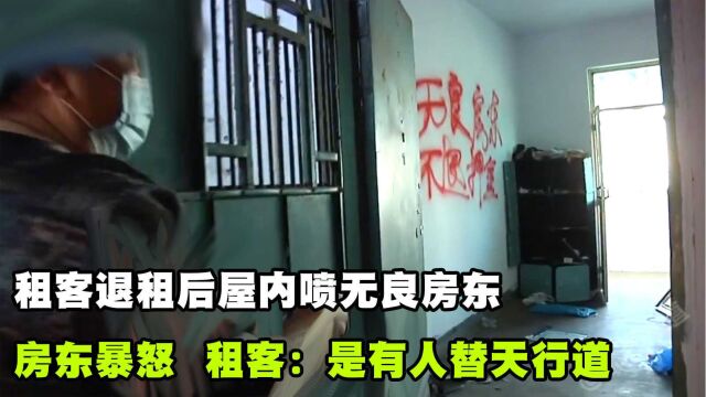 租客退租后屋内喷“无良房东”,房东暴怒,租客:是有人替天行道