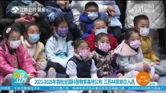 20212025年首批全国科普教育基地公布 江苏44家单位入选