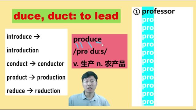 自然拼读,词根,词缀等记忆法:由produce展开记20个英语单词