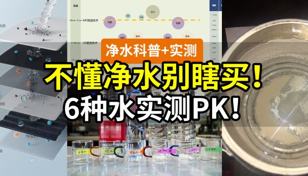 【颠覆认知】长期喝纯净水有害?你家净水机能直饮吗?6种水实测