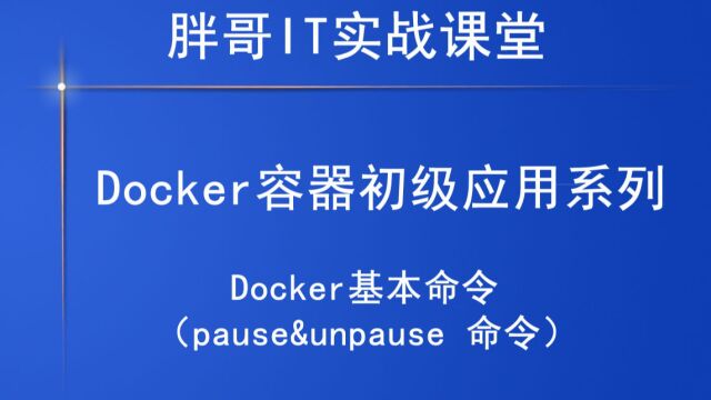 Docker(pause&unpause)上3