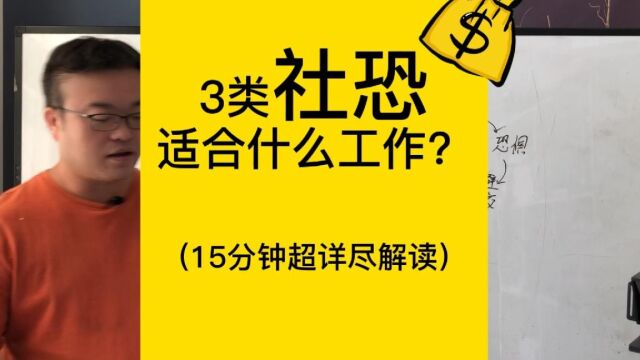 15分钟超详尽,社恐的人,适合什么工作【社交恐惧症3类人群,余光强迫症,余光恐惧症,赤面恐惧症,口水强迫症,口吃恐惧症,表情恐惧症,对视恐...