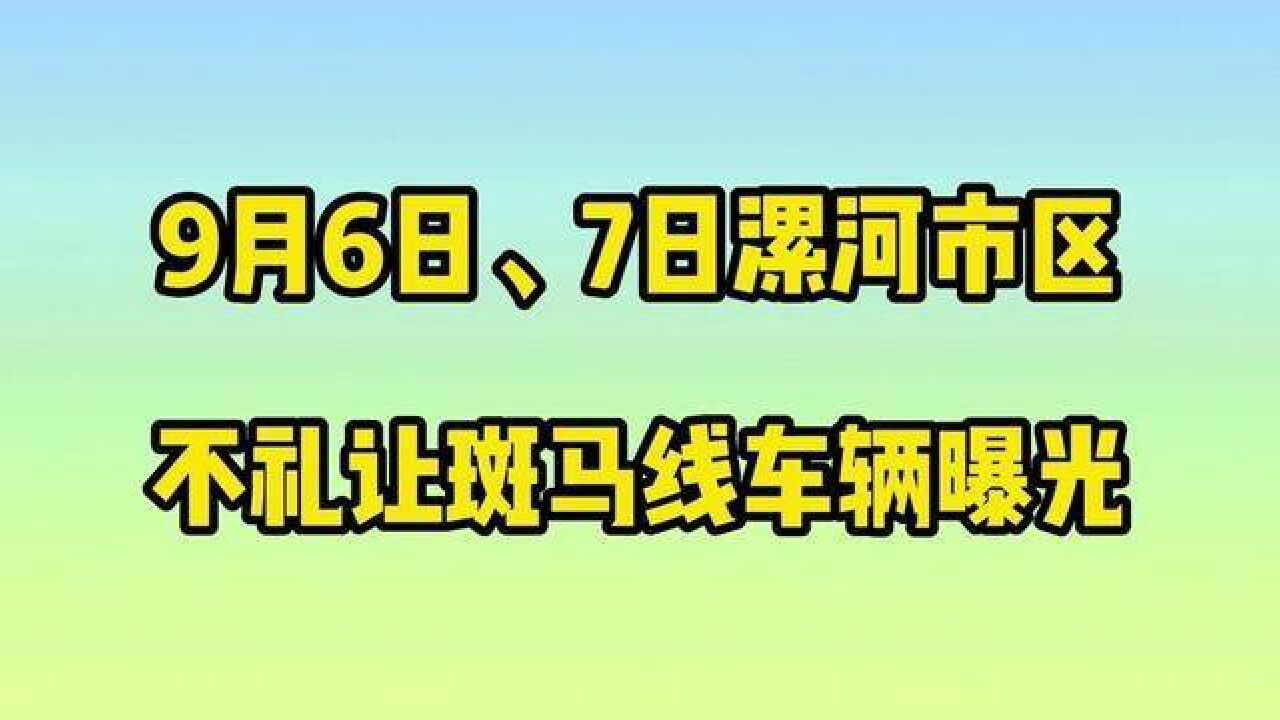 9月6日,7日,漯河市区不礼让斑马线车辆曝光!