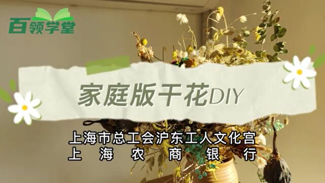 【百领学堂】花艺品鉴在线视频课(八): 家庭版干花DIY