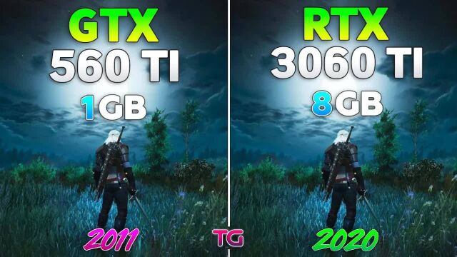 GTX 560 Ti 1GB和RTX 3060 Ti 8GB 1080P下游戏测试对比,相差10年的差距有多大?