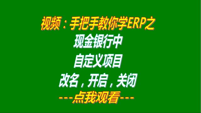 erp中现金银行收入支出等自定义项目开启与关闭以及名称修改