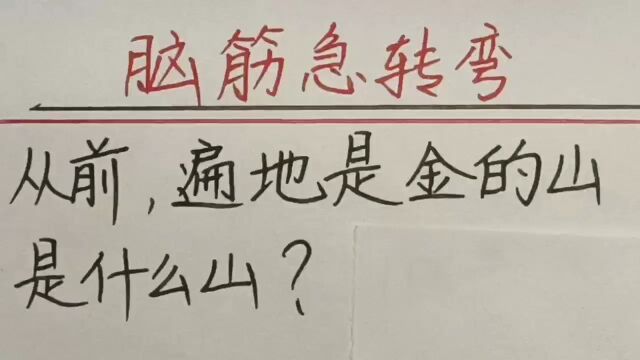 脑筋急转弯,从前,遍地是金的山是什么