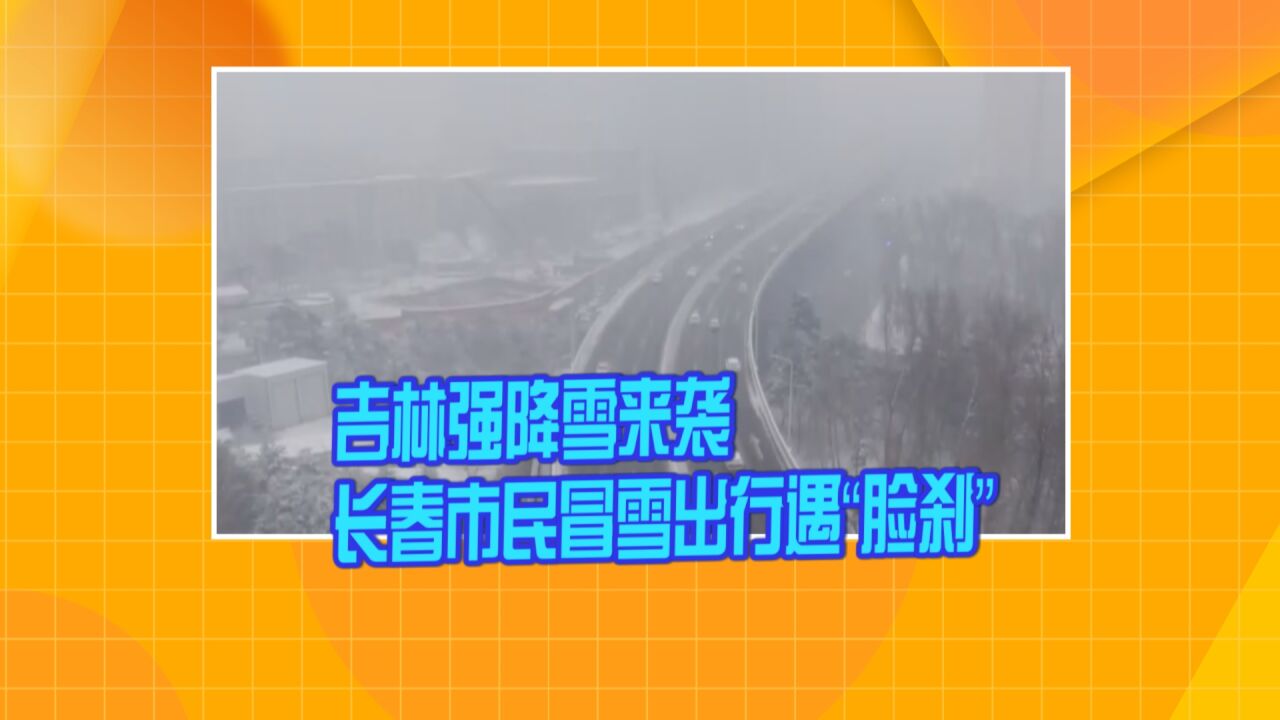 吉林强降雪来袭 长春市民冒雪出行遇“脸刹”