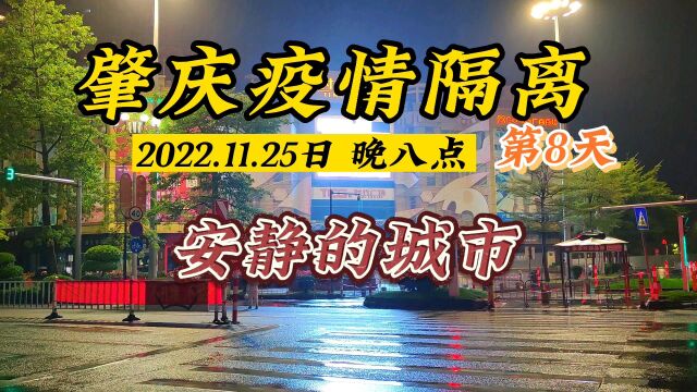 街景实报:肇庆端州区疫情防控,隔离第8天,安静的城市2022.11.25晚