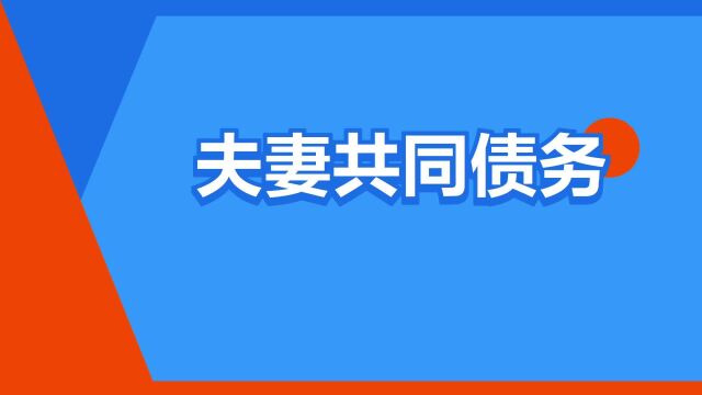 “夫妻共同债务”是什么意思?