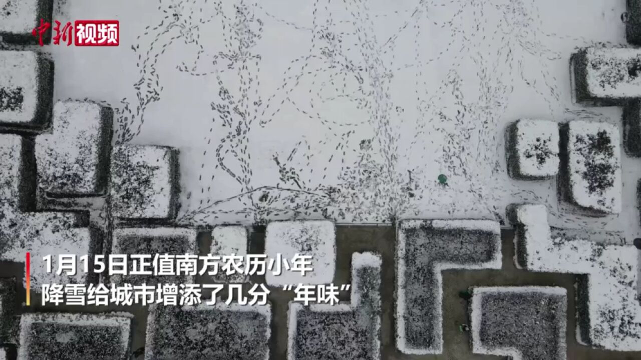 黄鹤楼一夜“白头”武汉迎2023年首场降雪