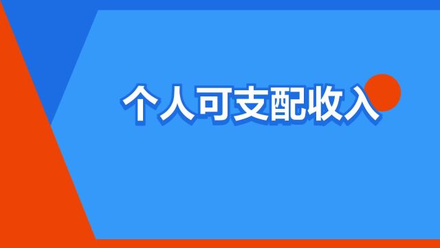 “个人可支配收入”是什么意思?