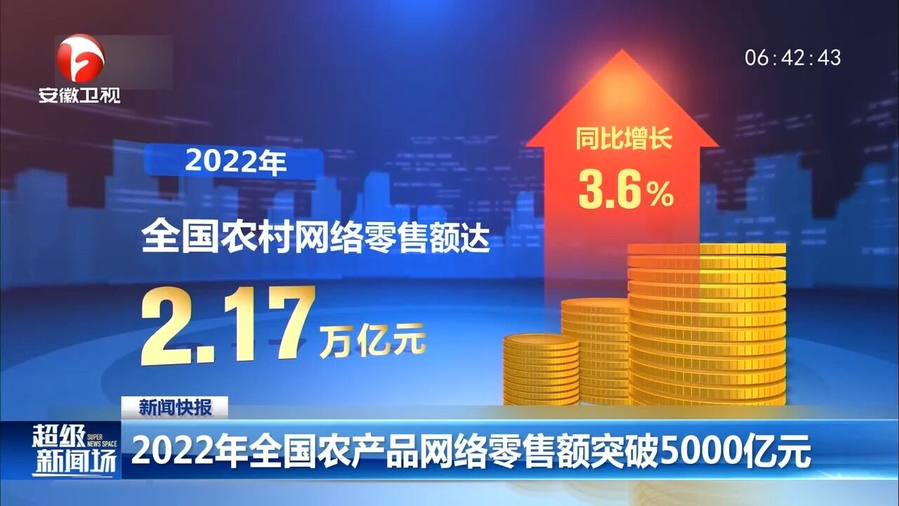 2022年全国农产品网络零售额突破5000亿元